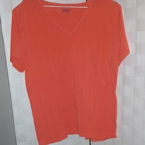 Women's V-Neck Orange Top